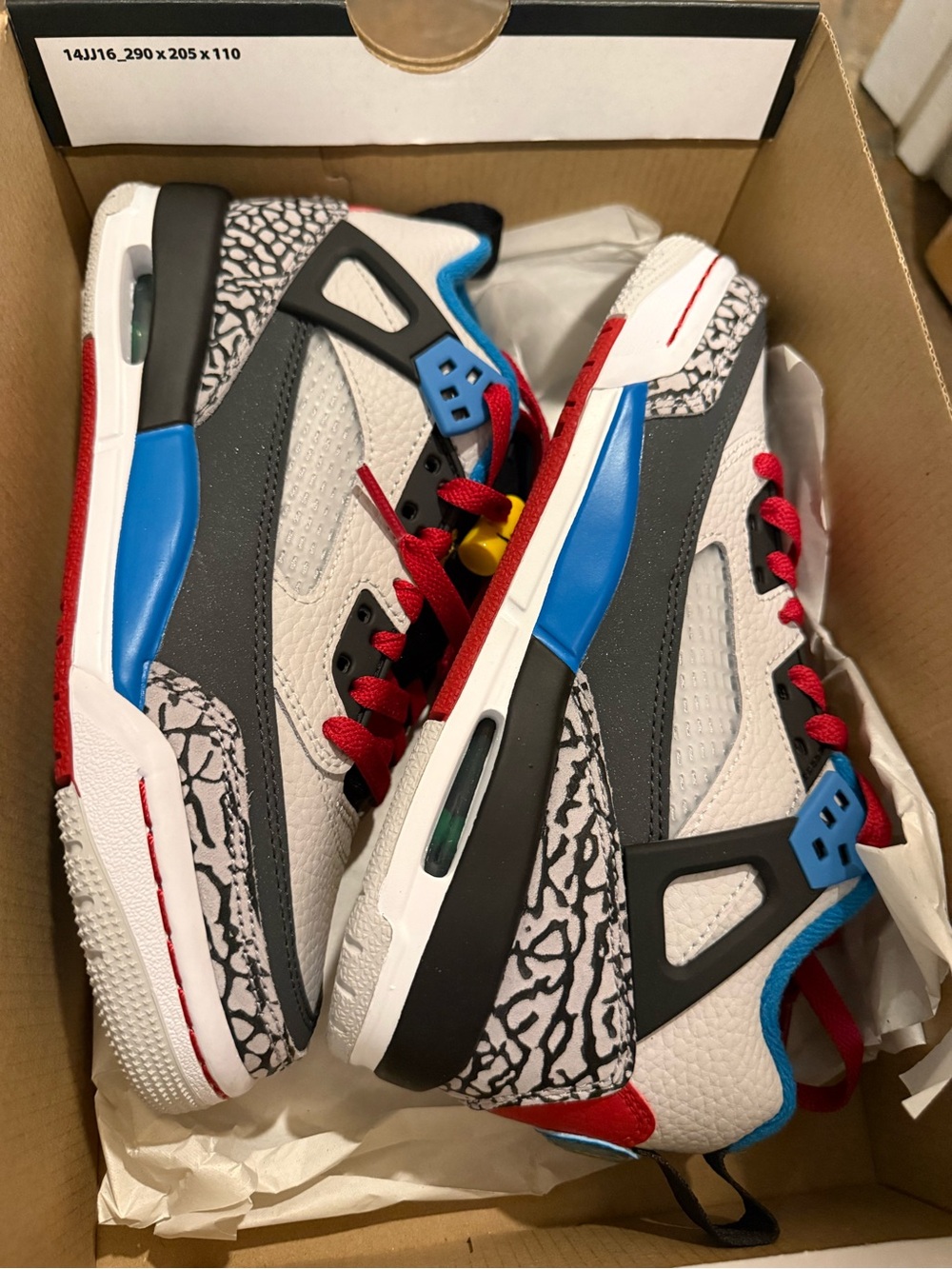 Nike Kids Basketball Shoes White, Gray, Blue, Red